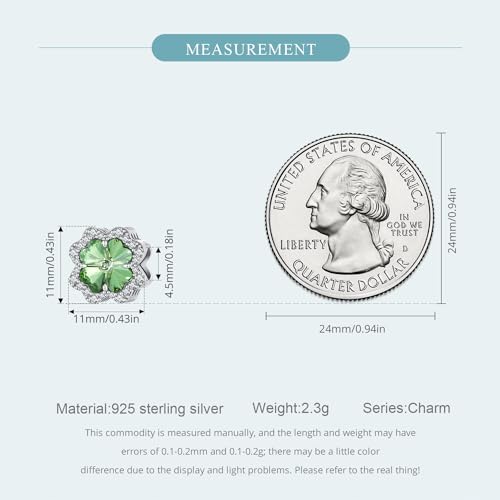925 Sterling Silver Charms for Bracelet Jewelry Gifts for Women - color: Four leaf clover