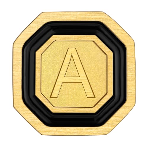 AMITER 18K Gold Plated Initial Cufflinks, Mens Cuff Links for Business Wedding Shirts Studs Suit Accessories - Gift for Groom Husband Father - style: A.