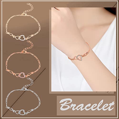 925 Sterling Silver Bracelets for Women Adjustable Love Heart Charm Chain Bracelets Fashion Jewelry Valentine's Day Gifts for Your Lover - color: 5-Silver
