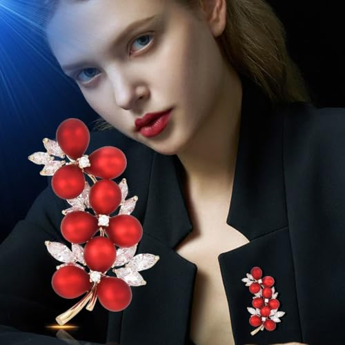 Red Rose Flower Brooches and Pins for Women Costume Jewelry Brooch Pins Broches Jewelry for Women Elegant Lady Pin - style: Plum Blossom