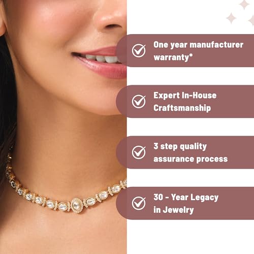 TARINIKA Samaira Kundan Indian Necklace Set - Indian Jewelry Set for Women