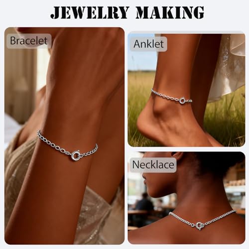 stino 100Pcs Small Spring Round Jewelry Clasps (White Gold Plated) | Brass, High Polished, Necklaces & Bracelets Findings - color: White Gold Plated