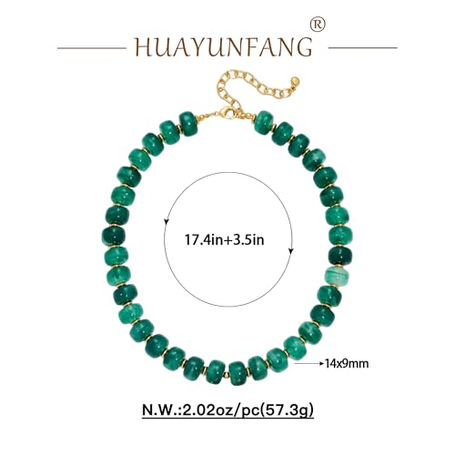 Chunky Beads Necklace for Women Trendy Gold Puffy Heart Choker Necklace Colorful Resin Beaded Heart Pendant Necklaces Statement Jewelry - color: Round-Deep Green