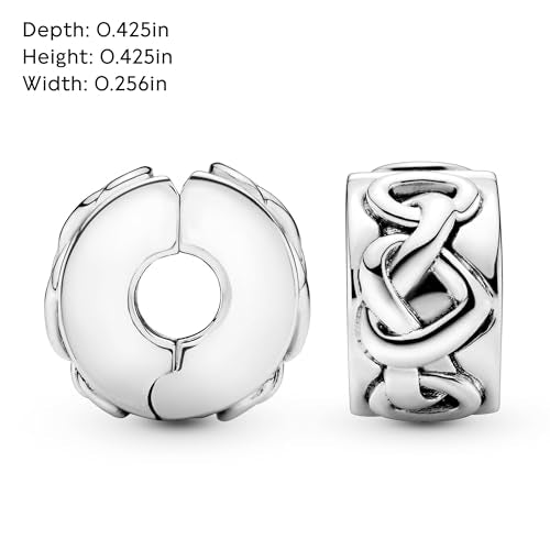 PANDORA Knotted Hearts Clip Charm - Compatible with PANDORA Moments - Gift for Her - Made with Sterling Silver - with Gift Box