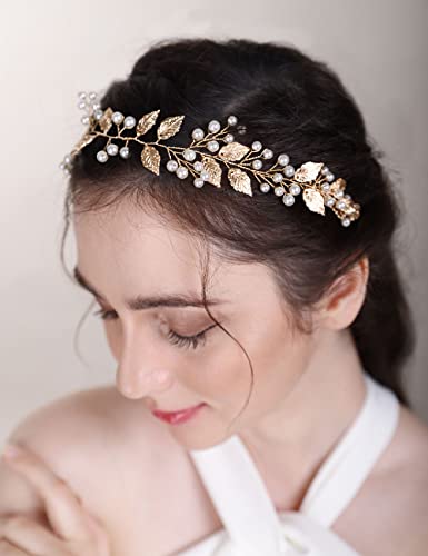 Chargances Bridal Pearl Crystal Hair Vine Comb Wedding Silver Long Headband Hair Comb Fashion Handmade Headpiece Bridal Hair Accessories for Wedding Prom Flower Girl (Silver) - color: Silver