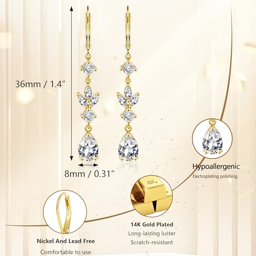 Silver Dangle Double Hoop Earrings For Women Paperclip Link Earring | Drop Small Silver Earrings Square Huggie Paperclip Dangly Hoop Silver Hoops Earrings Jewelry - color: Gold Wedding