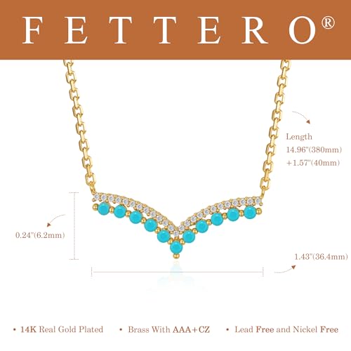 Fettero Dainty 14K Gold Plated Cubic Zirconia Necklaces for Women, Simple Bar Pendant Necklace, Mix-color Rainbow Jewelry Gold Necklace for Women Trendy Gifts - style: Tur V
