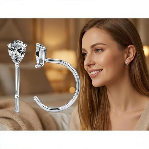 2/4Pairs 14K Gold Stay Close Hoop Huggie Half Hoop Earrings Minimalist Tiny Cartilage Helix Open Hugging for Women | Hypoallergenic 316L Stainless Steel Jewelry Set Trending Valentine's Day Gifts (A10) - color: 2 Pairs Silver