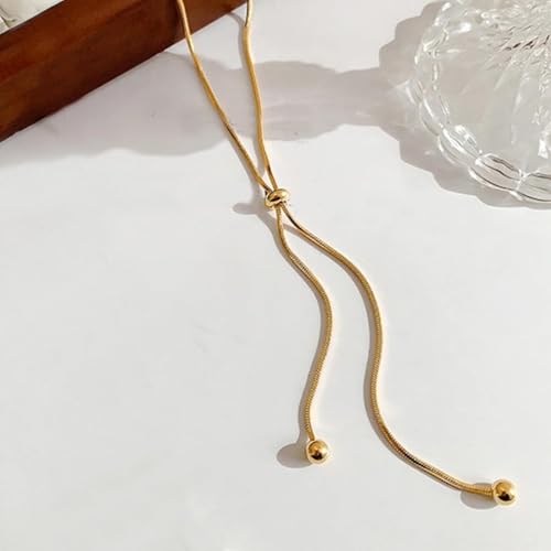 choice of all Rose Gold Necklaces Lariat Necklace for Women Slip Chain Necklace Y-Shaped Pendant Necklaces Trendy Jewelry Gifts - color: A2