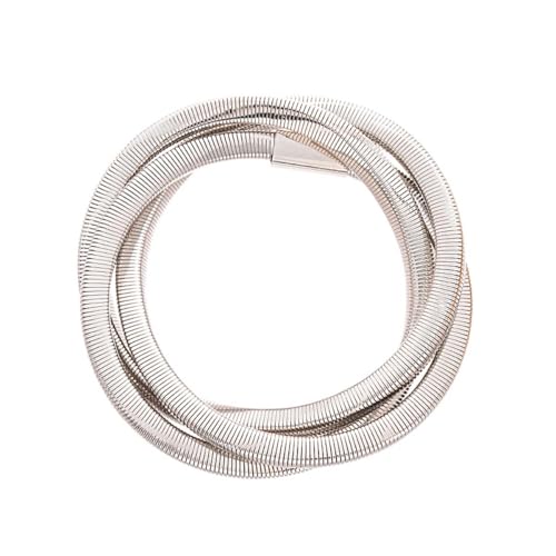 Chunky Gold Bangle Bracelets for Women Trendy Irregular Statement Cuff Bracelets Stack Wide Minimalist 3PCS Bangle Set Jewelry - style: T-Silver B
