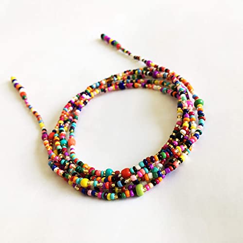 Colorful Bead Necklace, Long Tie Choker, Wrap Necklace, Wrap Seed bead, Lariat Necklace, Christmas Gift Woman, Wrapped Beaded Choker