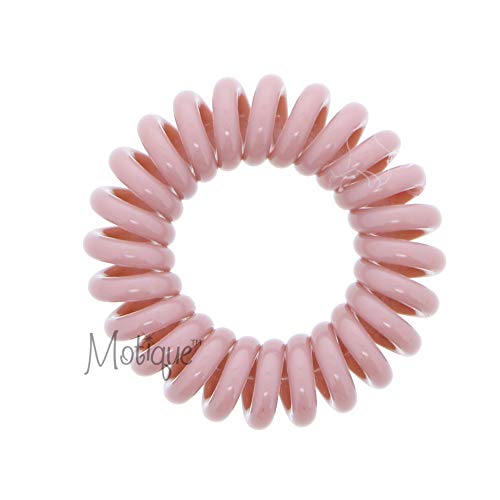 Small Coil Hair Ties For Girls - Set of 6 Tan - color: Tan