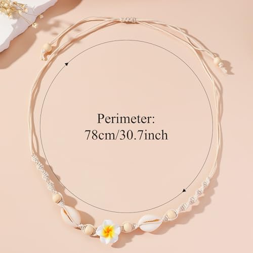 Nackiy Shell Necklace for Women, Handmade Summer Beach Jewelry Gift | Natural Sea Shell Necklace, Adjustable Collar Fit, Coastal Beach Style, Shell Starfish Charms, Lightweight Summer Jewelry - color: White