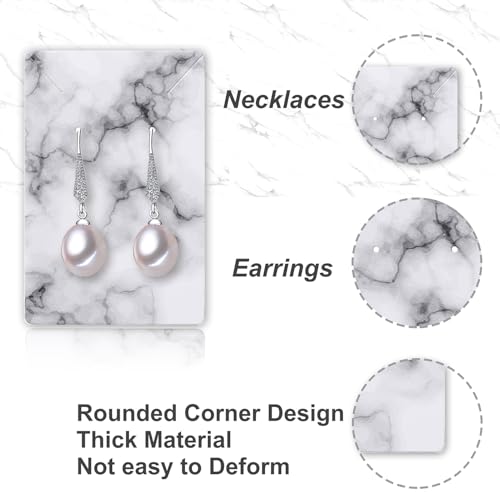 Earring Cards, Set Jewelry Making Supplies with 100 Pcs Earring Holder Cards 200 Pcs Earring Backs and 100 Jewelry Packaging for Earrings Necklace Jewelry Display, Bags 3.5x2.4 Inches (Marble White) - color: White Marble Pattern