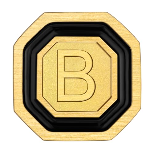 AMITER 18K Gold Plated Initial Cufflinks, Mens Cuff Links for Business Wedding Shirts Studs Suit Accessories - Gift for Groom Husband Father - style: B