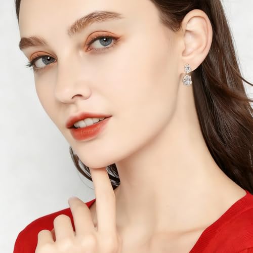 Gemsme Bridal Wedding Earrings for Brides Bridesmaides, 925 Sterling Silver Posts hypoallergenic Cubic Zirconia stud,Drop & Dangle Earrings for Women Jewelry Gifts - color: Gold - Square Shape