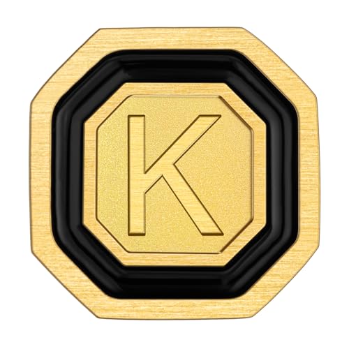 AMITER 18K Gold Plated Initial Cufflinks, Mens Cuff Links for Business Wedding Shirts Studs Suit Accessories - Gift for Groom Husband Father - style: K