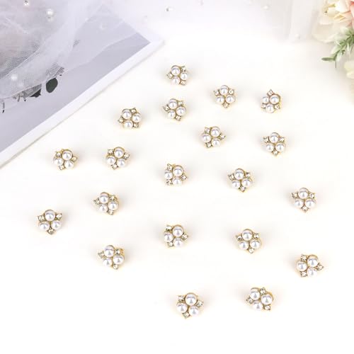 YISSION 20 Pcs Mini Pearl Hair Clips for Girls & Women - Cute Gold Pearl Hair Pins - Wedding & Bridal Accessories - color: Gold