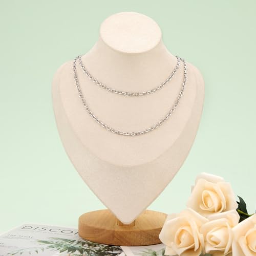 UMAOKANG Stainless Steel Chain for Jewelry Making Small Cable Chains Bulk | 16.4 Feet Silver Chain for Necklace DIY Jewelry Supplies Findings - color: 1.0 Silver Cable