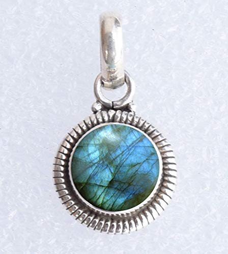 Gemstone 925 Sterling Silver Pendant Necklace For Women Girls- Natural Gemstone Solitaire Handmade Pendant
