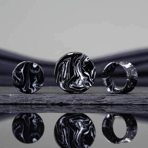 COOEAR 2 Pairs Matched Set Gauges for Ears Flesh Tunnels Kits Plugs Earrings Blue Acrylic Ear Expander Stretchers Piercing. - color: Y6633H, size: 7/8"(22mm)