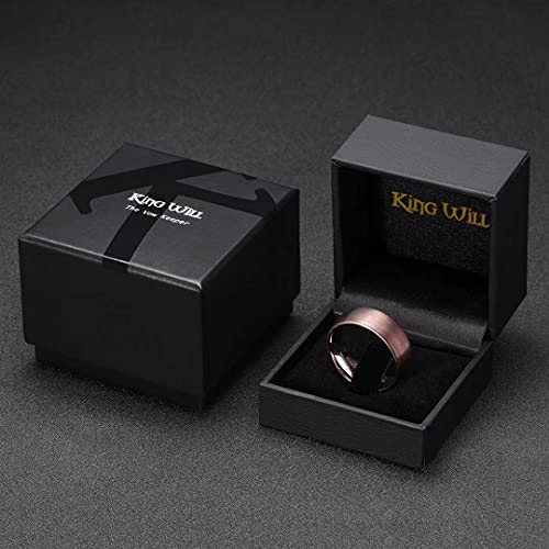 King Will Wedding Band for Men Women, 2/4/6/7/8mm Domed Matte Brushed Tungsten Carbide Rings, Solid/Dual Color Engagement Rings, Comfort Fit - color: Brown-8mm
