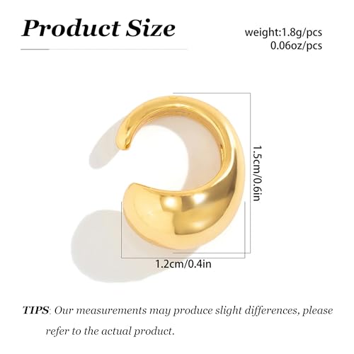 Ear Cuff Earrings for Women Chunky Ear Cuffs Non Piercing | Clip on cartilage earrings helix fake earrings jewelry trendy stuff christmas gift stocking stuffers - color: L