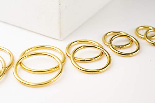 HQLA 16G Surgical Steel Hinged Clicker Segment Nose Rings Hoop Helix Cartilage Daith Tragus Sleeper Earrings Body Piercing for women 6mm 8mm 10mm 12mm 14mm - style: 16G - Gold - (6mm-14mm) - 10Pcs