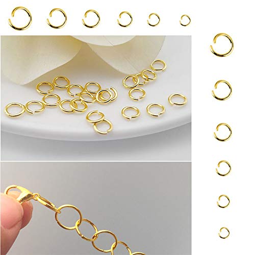 EuTengHao 1504Pcs Gold Open Jump Ring and Lobster Clasps Kit - Jewelry Making Repair Supplies with Pliers and Tweezers - color: Gold