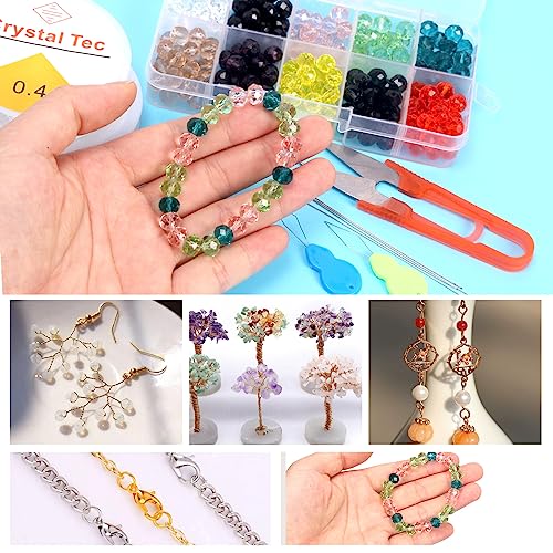 Glarks 1250Pcs Jewelry Making Kit, Jewelry Making Supplies with Jewelry Making Pliers Tool, Beading Wires, Jewelry Findings for Jewelry Making, Wrapping and Repair - size: 1250pcs