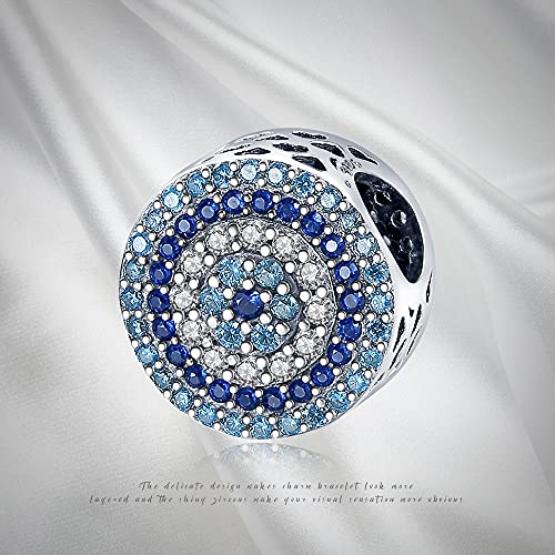 Pandach 925 Sterling Silver Charms Beads for Bracelets and Necklaces Butterfly and Headphones Pendants Clover Charms Jewelry Gift for Women - style: Classic Blue Eye