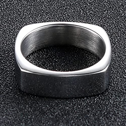 Jude Jewelers Stainless Steel Square Shaped Classic Simple Plain Wedding Band Ring - color: Silver