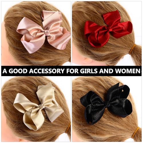 Cabilock 12 Pieces Bowknot Hair Clip Set Mixed Color Ribbon Barrettes Fashion Hair Accessories for Teens and Women Everyday Wear Random Color