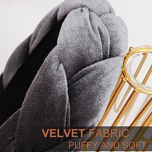 DRESHOW Braided Headbands for Women Velvet Hair Hoop Elastic Criss Cross Hair Bands Accessories - color: 01 Pc Velvet Braided: Grey