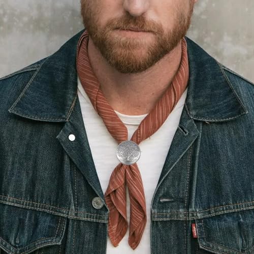 4Pcs Scarf Ring Western Bandana Slide For Women Men Genuine Leather Wild Rag Clip Neckerchief Holder Cowboy Accessories Clothing Cinch Buckle - color: Silver A
