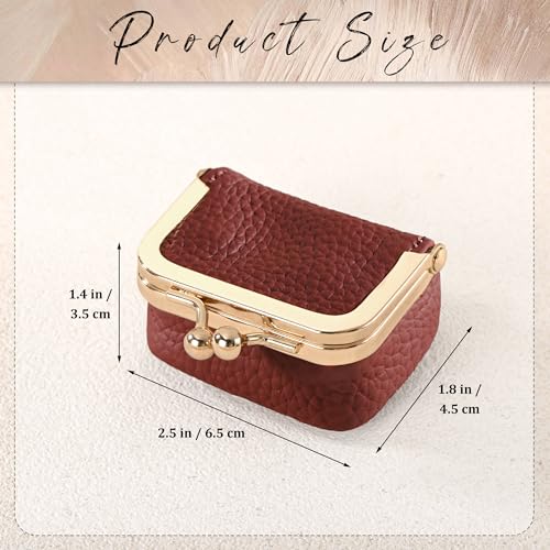 Zivyes Mini Jewelry Box Travel Small Coin Purse Organizer Case Genuine Leather Tiny Size (Red) - color: Red-Tiny