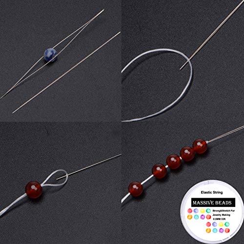 4mm Natural Mixed Materials Gemstones Beads and Brass Tiny Spacer Round Loose Beads Jewelry Making KIT with Thread and Needles 300PCS+300 PCS(12 Natural 3 Brass, 4mm) - color: 12 Natural 3 Brass, size: 4mm