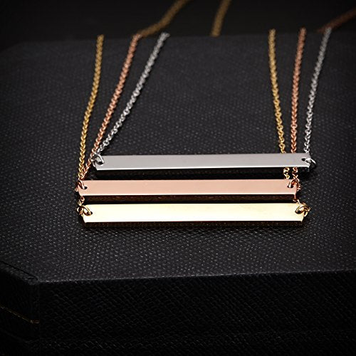 Multi Gold Bar Necklace for Women Vertical/Horizontal Bar Pendant Necklaces with Adjustable Chain Necklace Adult Jewelry - color: Gold