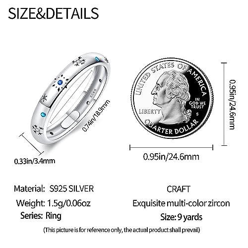 KUNSIR 925 Sterling Silver Rings Classic Cubic Zirconia Eternity Promise Statement Anniversary Wedding Bands Engagement Rings for Women Infinity Forever Love Ring Size 7-9 - style: Romantic snowflake Ring