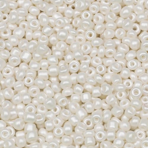 Bala&Fillic Pearl 3mm Seed Beads About 3600pcs/100Grams in Bag, 8/0 Glass Craft Beads for Making Bracelet and Necklace(Pearl) - color: Pearl