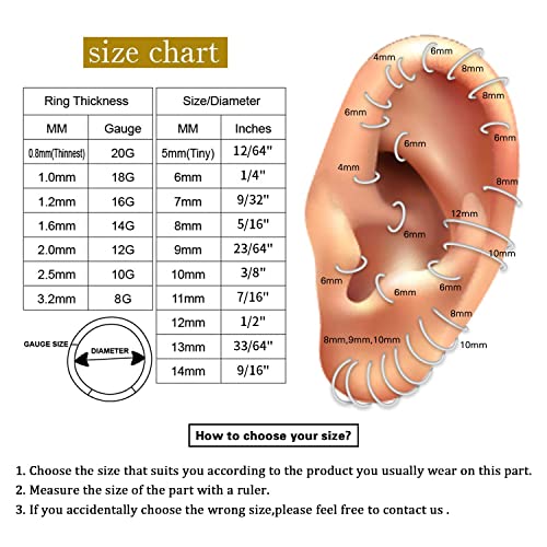 16G Cartilage Earring Hoop 316L Surgical Steel Daith Helix Conch Earrings Tragus Rook Earrings CZ Opal Septum Jewelry Seamless Clicker Nose Rings Hinged Segment Ring Hoop Earring for Women Men - color: 1PC,Silver,Sawtooth Shape with CZ