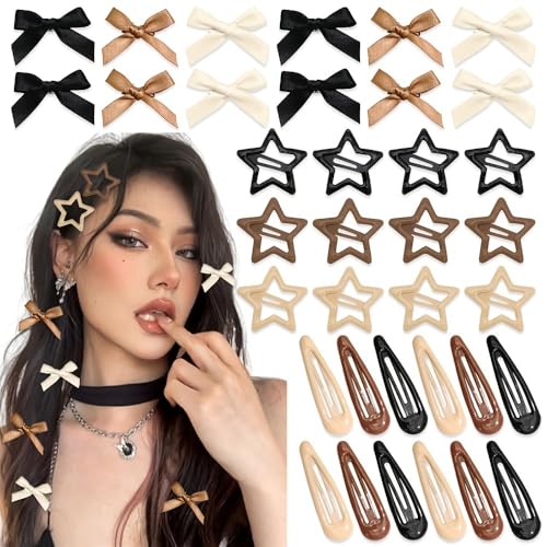 36 Pack Candy Color Matte No Trace BB Hair Clips, Non Slip Bangs Side Hair Barrettes, Women Back Head Hair Accessories Set (Hairpins 36Pcs-E)