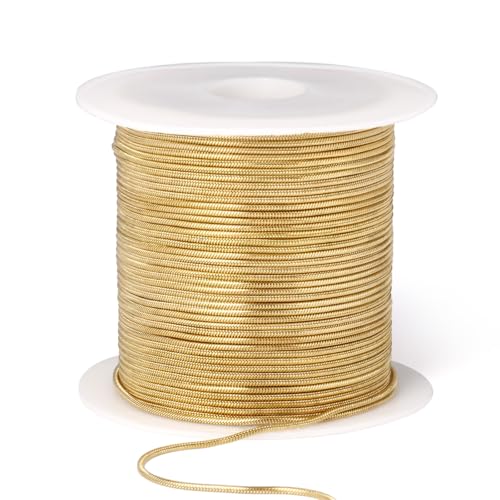33FT 1mm Thin Stainless Steel Gold Snake Chains Bulk for Jewelry Making | 18K Gold PVD Plated 304 Stainless Steel Round Snake Chain Roll Spool for DIY Craft - color: 1mm Gold Round Snake Chains