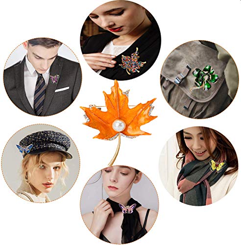 seven wolves Brooches for Women Austria Crystal Brooch Pins Rhinestones Brooches Daily Wearing Breastpin with Boxes - color: Orange 1