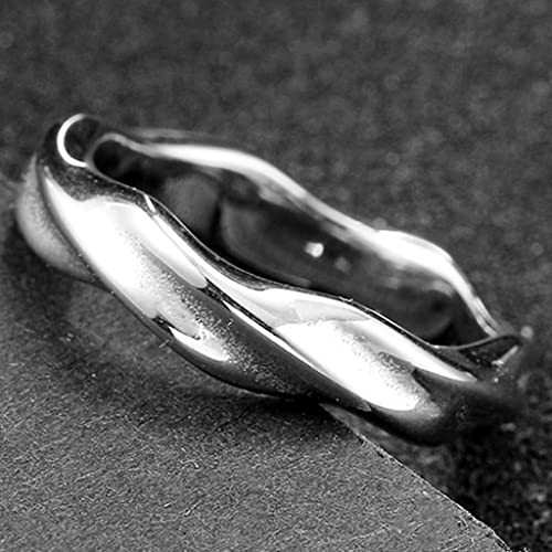 Jude Jewelers 6mm Stainless Steel Simple Plain Twisted Wave Braided Wedding Band Ring - color: Silver