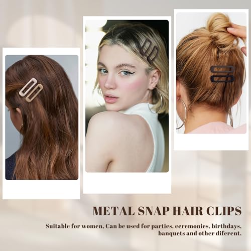 20 PCS Small Rectangle Hair Barrettes For Women Non Slips Snap Clips For Thin Fine Hair,Matte Black Brown Beige,1.97 x 0.55Inch - color: Matte Black Brown Beige