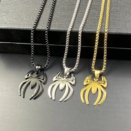 Tapp Collections Stainless Steel Superhero Pendant Necklace - color: Spiderman / Steel Chain / Silver Color