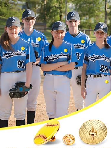 JUNEBRUSHS 28pcs Softball Enamel Pins Sports Lapel Pins for Softball Lovers Party Birthday Themed Party Decorations Supplies Favors Backpack Hat Decor Accessories - style: Softball Style