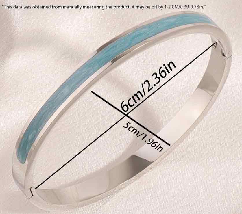 Sliver Plated Bracelets fow Women Stainless Steel Blue Oil-Drip Bangle Soft, Chip-Resistant Feminine Shine