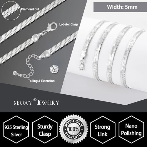 NECOCY 14K Gold Plated Necklaces for Women, Dainty Gold Herringbone Choker Necklace Thin Layered Snake Chain Jewelry for Gifts - color: SL-3MM 18" Herringbone Necklace